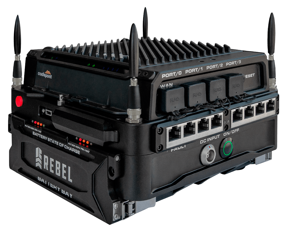 Rugged REBEL system angle view