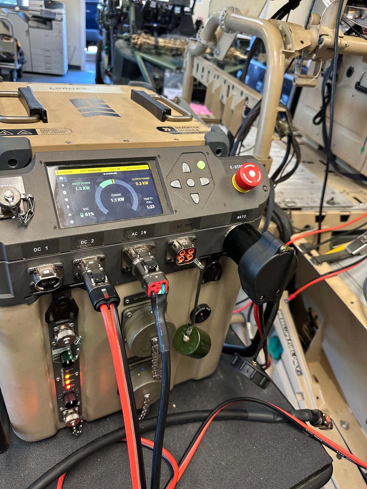Field laptop and comms setup