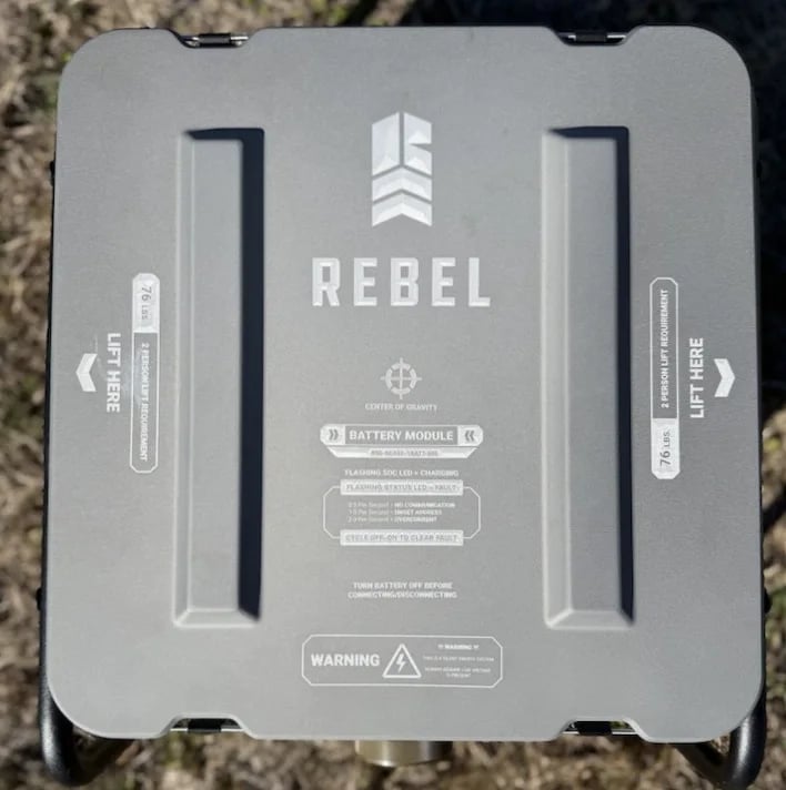 Top view of the REBEL HYPER™ battery module