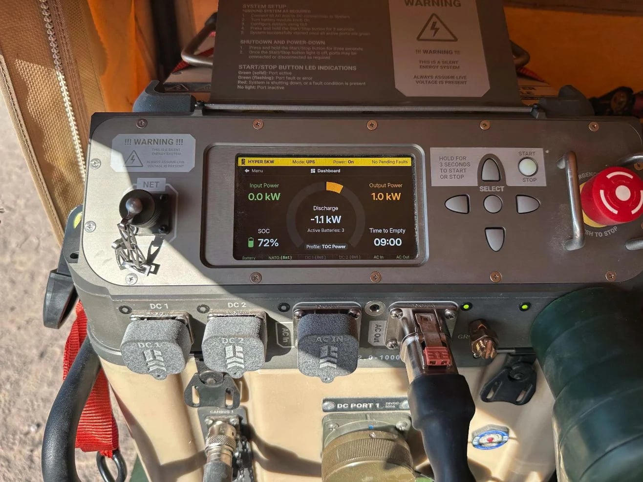 Close-up of the HYPER™ control panel and embedded GUI