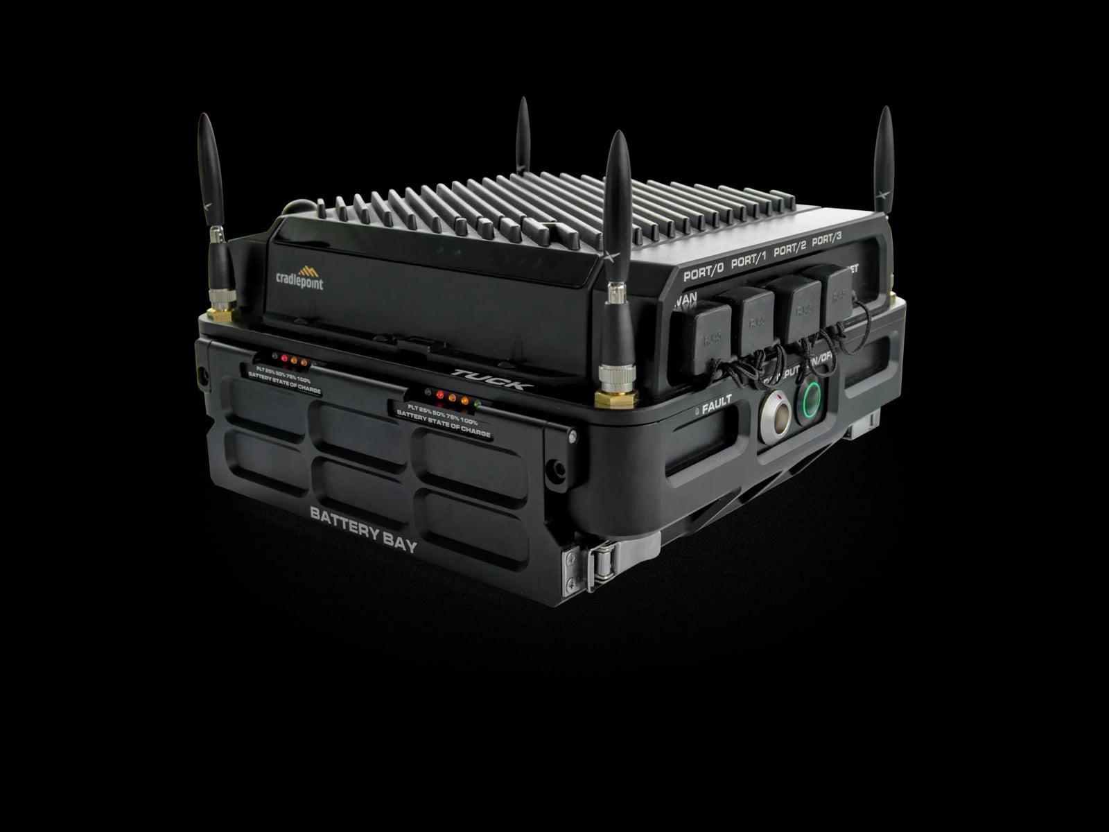 Three-quarter view of the TUCK™ KARAMBIT communications system